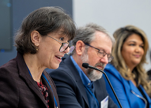 Monica Bertagnolli at an IACC Committee meeting