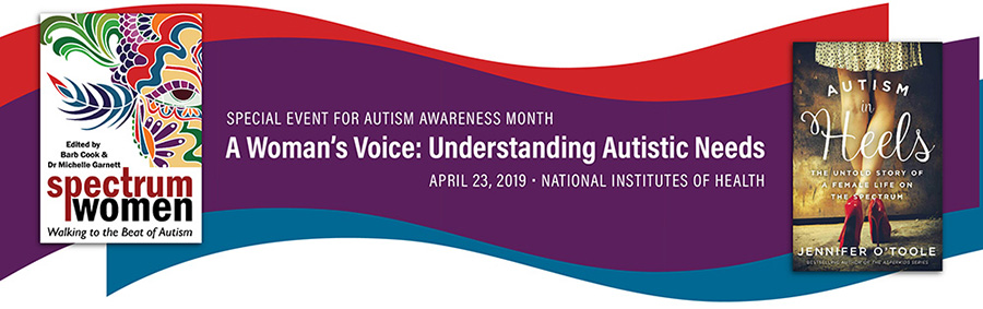 Banner for NIMH special event for autism awareness month. Includes two book covers.