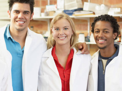 Students with lab coats