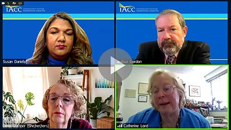 Joshua Gordan, Susan Daniels, Catherine Lord, and Dena Gassner Taryn Williams during January 2022 IACC Meeting